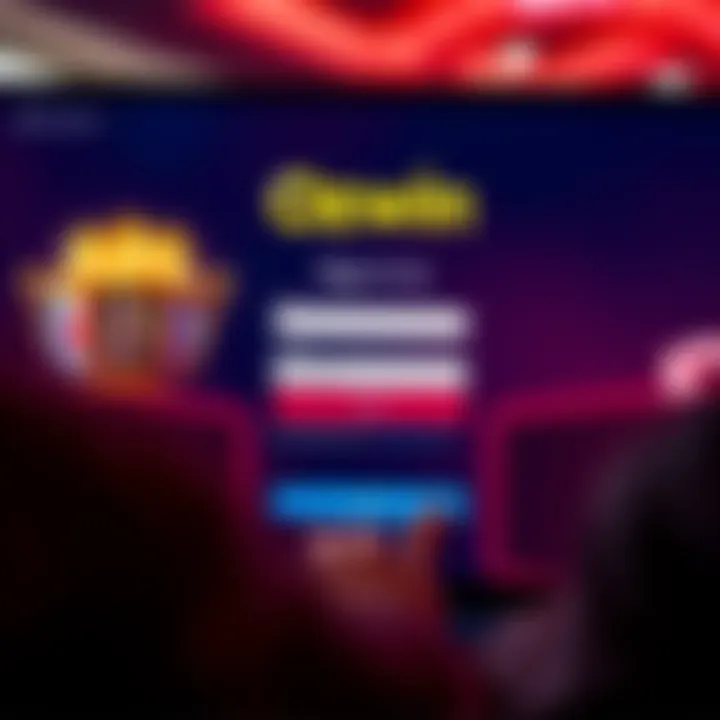 User entering login credentials on Ozwin Casino website