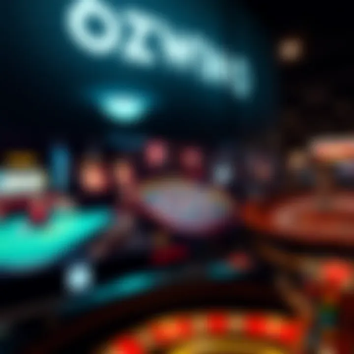 Digital interface displaying a variety of table games like blackjack and roulette