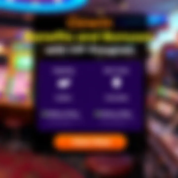 Graphic depicting benefits and bonuses available through a casino VIP program