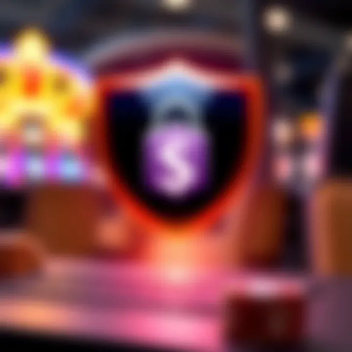 Illustration of a secure online transaction with a shield and dollar sign symbolizing safe and fast payout processing