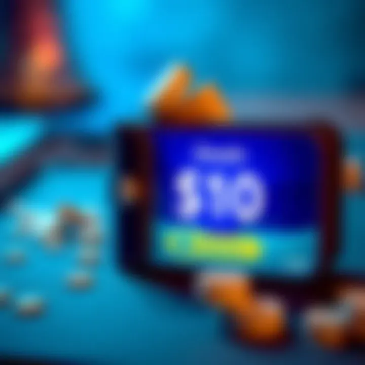 Illustration of a digital wallet with a highlighted bonus amount