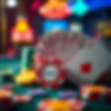 Colorful casino chips and cards symbolizing online bonuses for Australian players