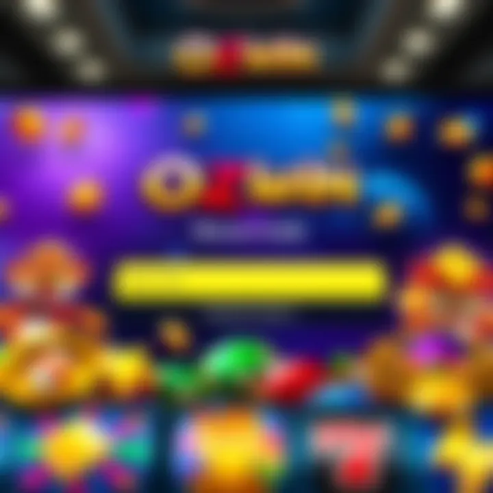 Exciting online casino interface showing bonus code entry section surrounded by colorful slot game icons