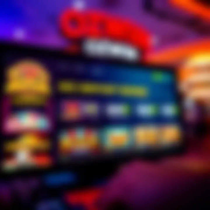 Digital Casino Interface Featuring Bonus Codes and Promotions Illustration showing a digital casino interface highlighting bonus codes and promotional offers