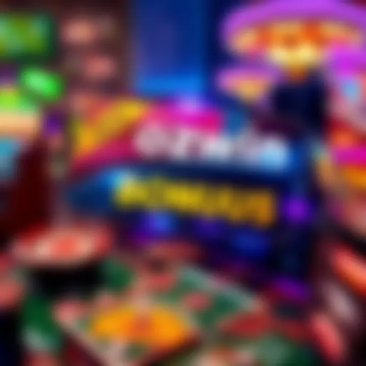 Illustration of a digital bonus voucher floating above a virtual casino background