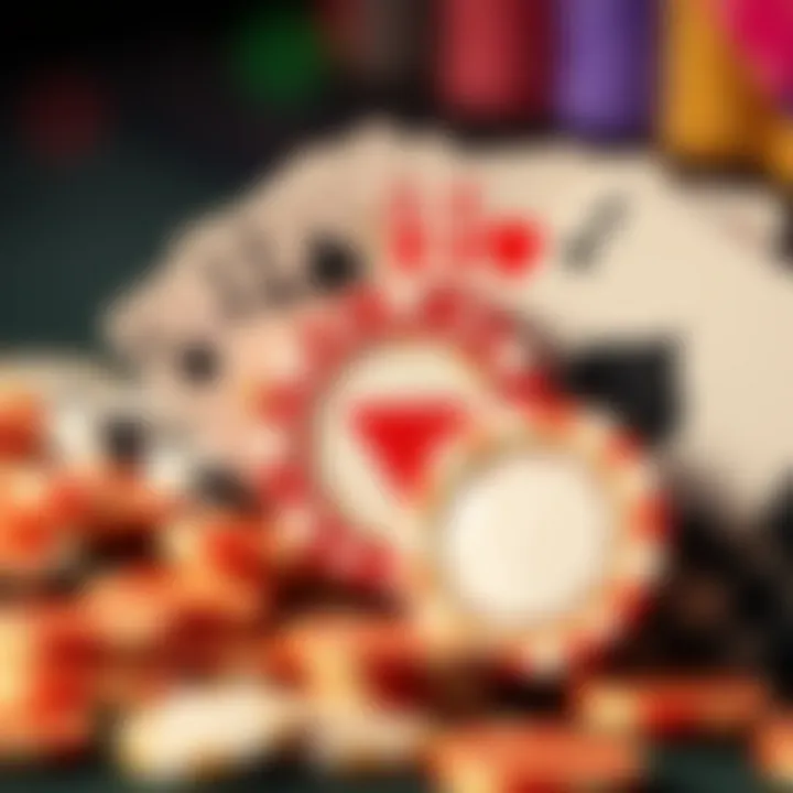 Illustration of casino chips and playing cards symbolizing online gaming bonuses