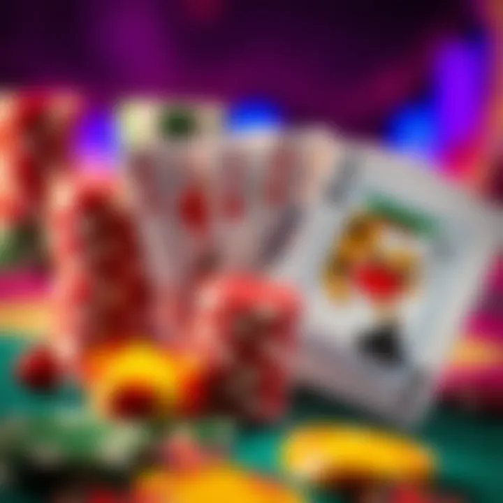 Colorful casino chips and playing cards symbolizing online bonus rewards