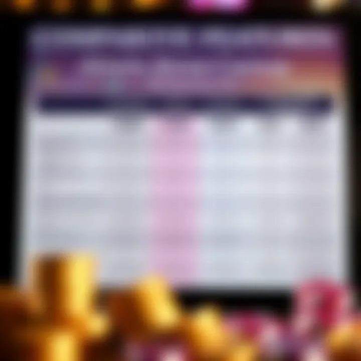 Comparison chart highlighting promotions, payment options, and player support in Ozwin casino network