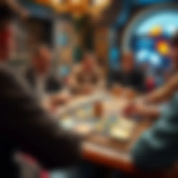 Players engaged in strategic moves on the Ozwin board with focus on card placement