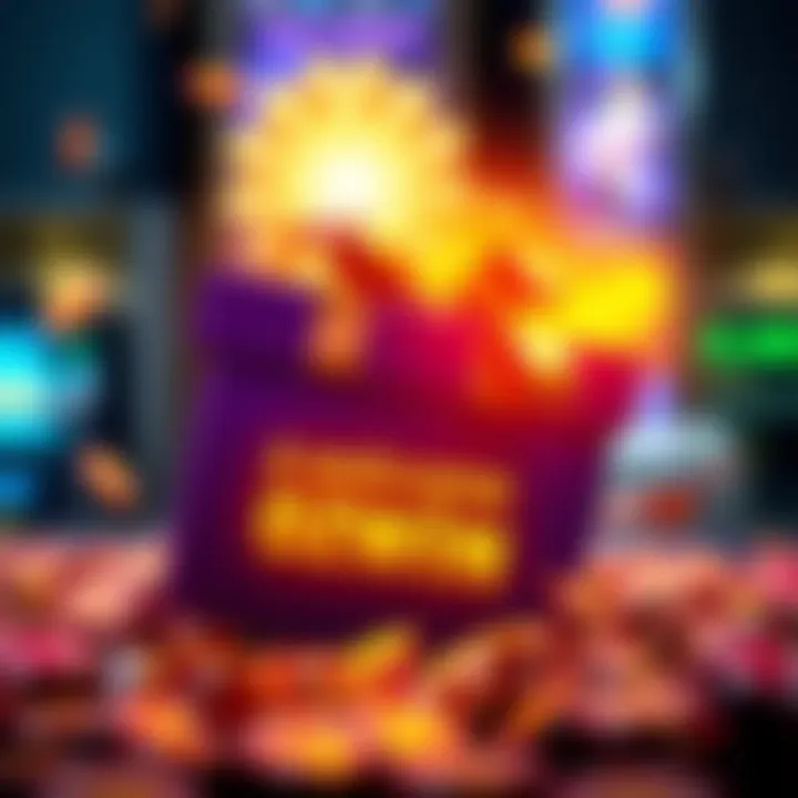 Illustration showing a welcome gift box with a glowing bonus symbol