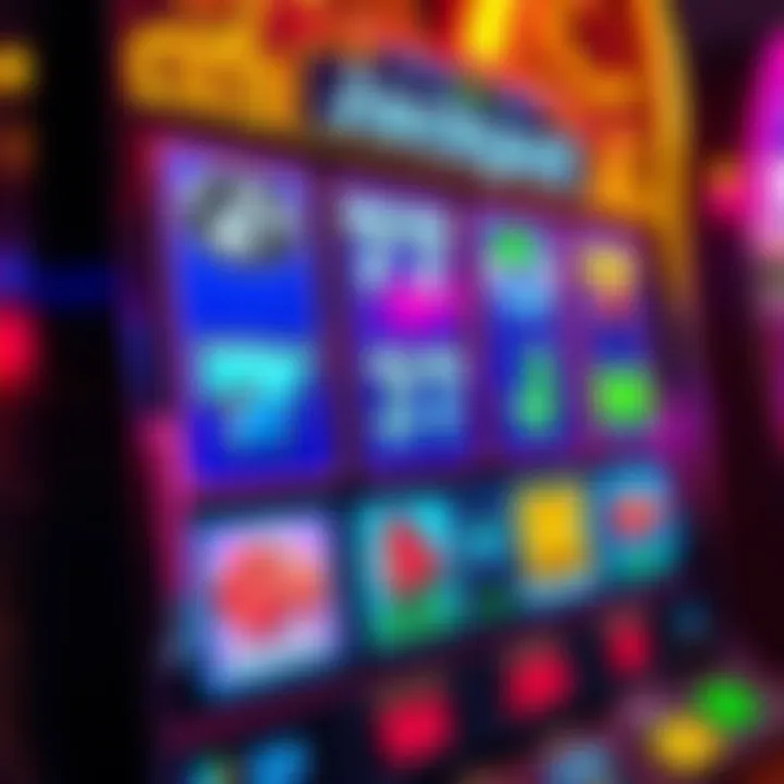 Colorful digital slot machine interface showing a growing progressive jackpot amount