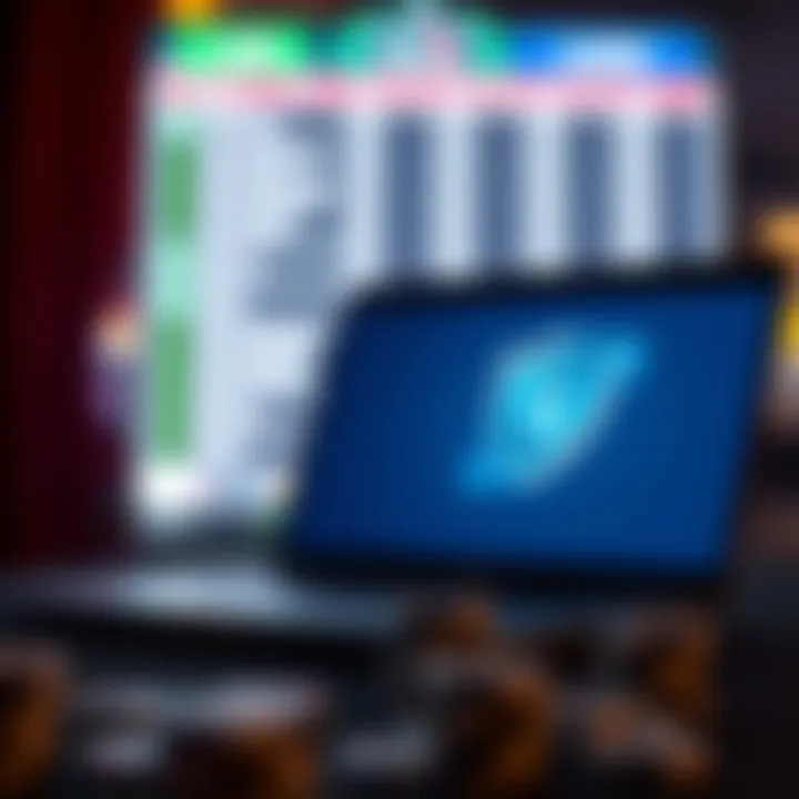 Illustration of secure online gambling practices with a laptop and shield icon