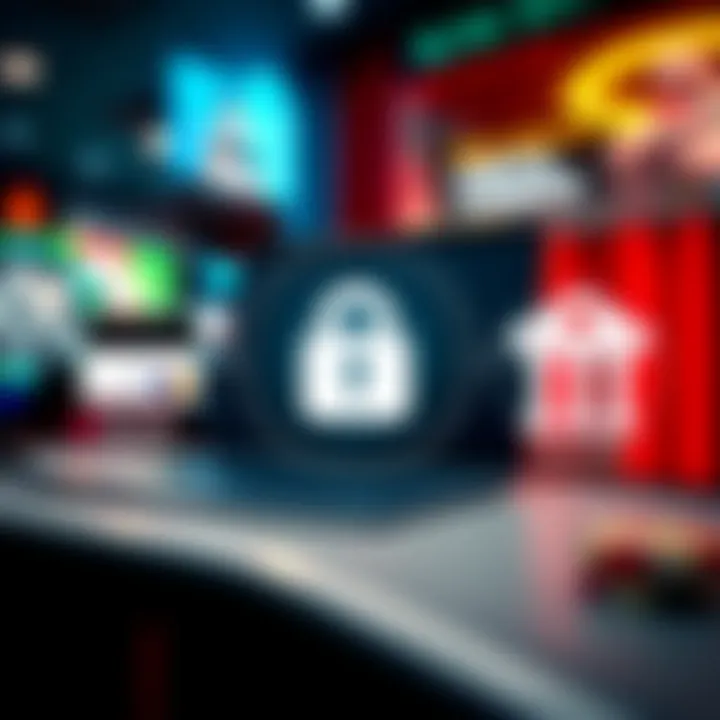 Illustration showing secure online payment methods for casino transactions with icons of credit cards, digital wallets, and bank transfers