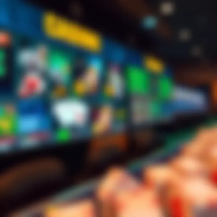 Digital interface displaying a variety of popular casino games including poker, roulette, and slot machines