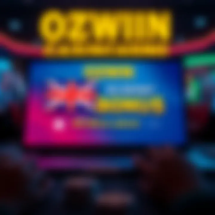 Illustration of a laptop screen displaying Ozwin Casino’s no deposit bonus offer with Australian flag elements