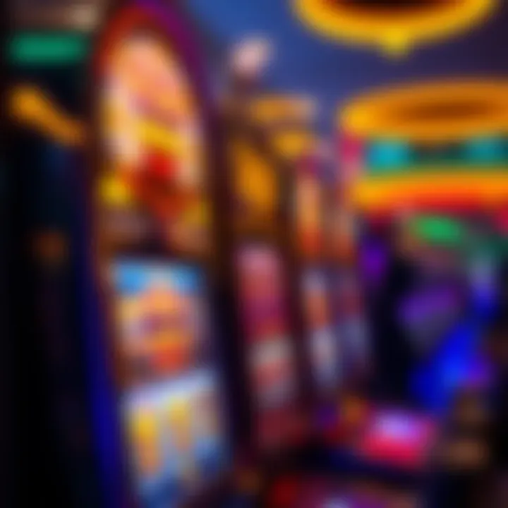 Casino slot machine with free spins icons and vibrant lights
