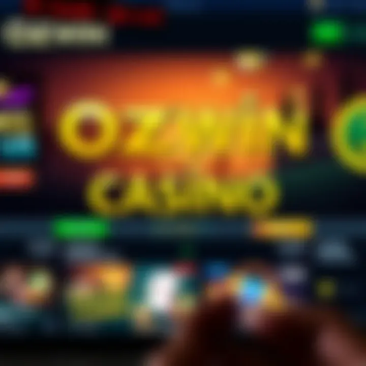 Digital interface displaying Ozwin Casino no deposit bonus codes and promotional offers
