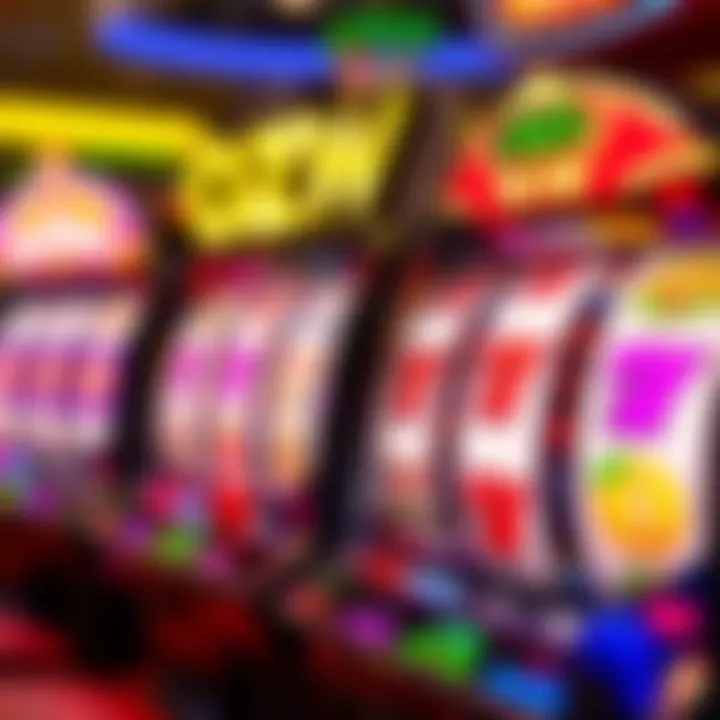 Colorful slot machine reels in action representing online casino tournament excitement