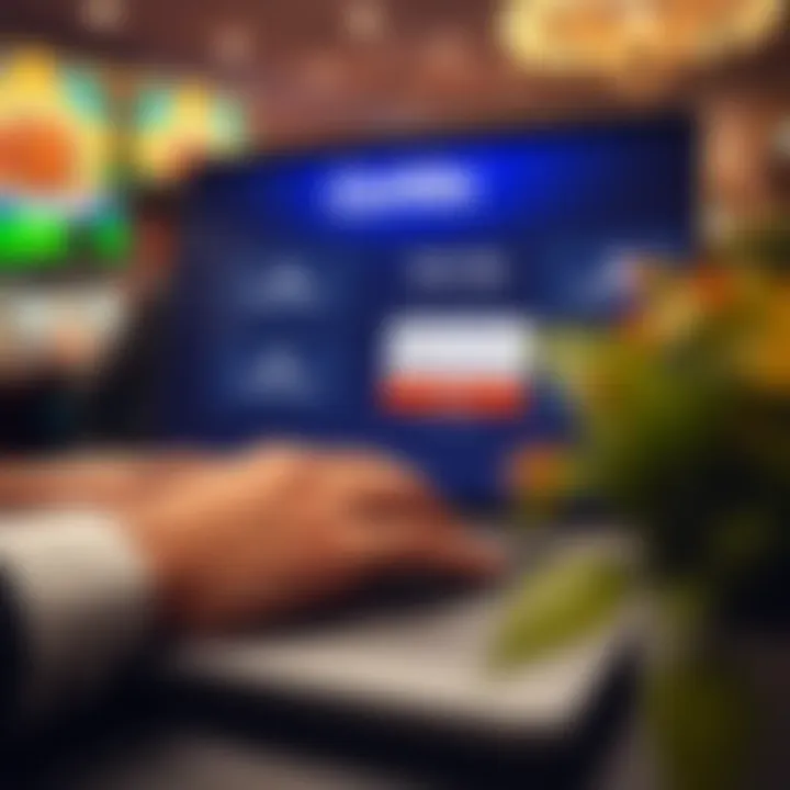 User Completing Online Sign-Up on OzWin Visual representation of a user successfully completing an online sign-up form on a laptop