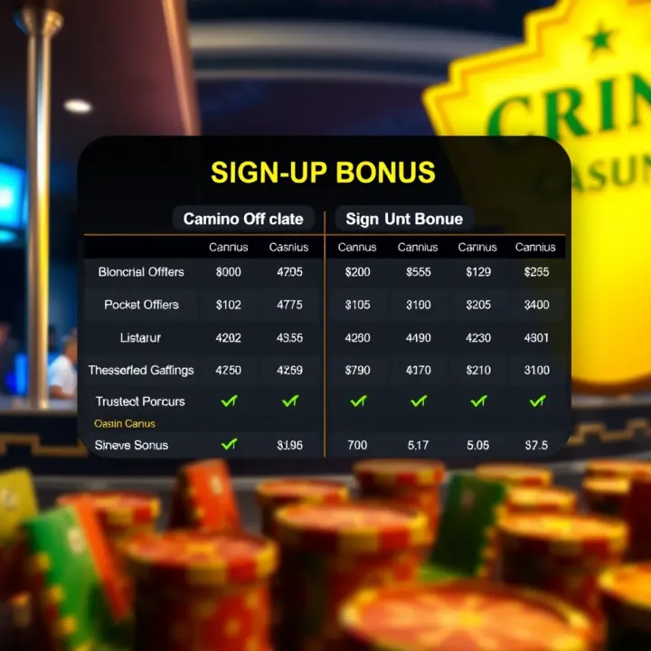 Comparing Casino Bonus Offers for Informed Gaming Choices Comparison chart illustrating different casino bonus offers side by side