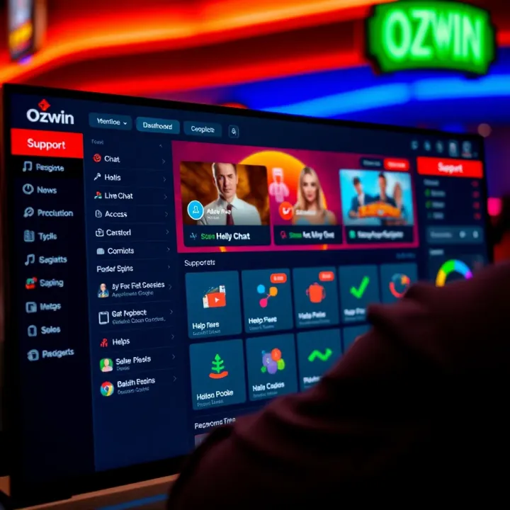 Casino Ozwin User Support Dashboard Support center dashboard showing live chat and help options for Casino Ozwin users