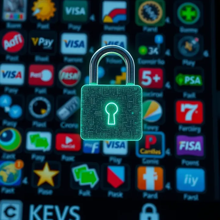 Secure digital lock overlaying a background of payment icons representing safe and trusted casino transactions