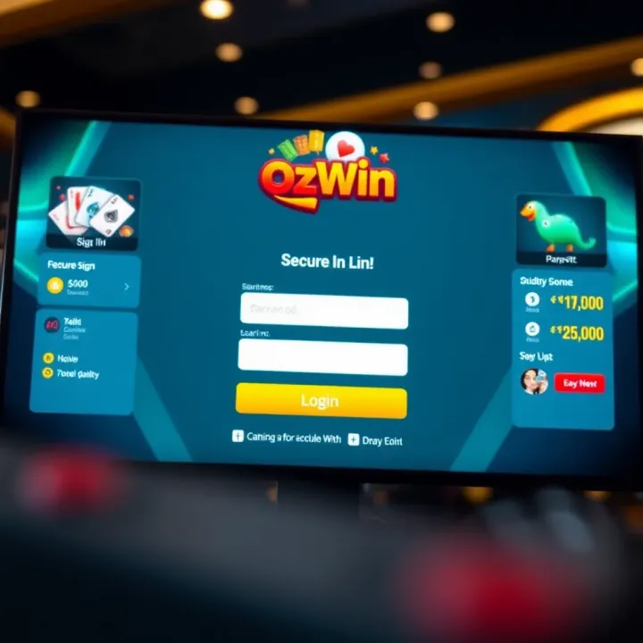 Login interface showcasing secure access to Casino OzWin platform