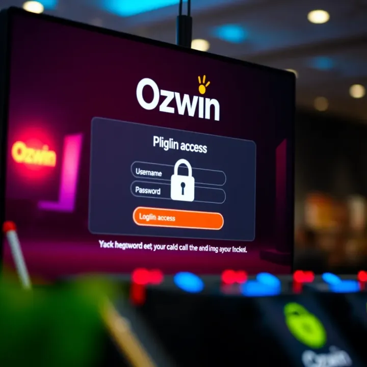 Secure Access Interface for Ozwin Login Secure login screen showing username and password fields with a lock symbol