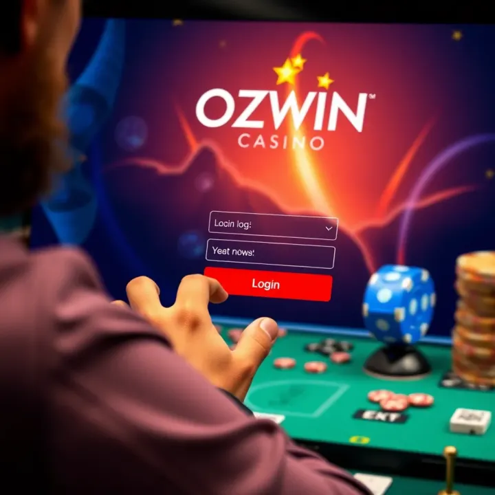 User entering login details on Casino Ozwin platform
