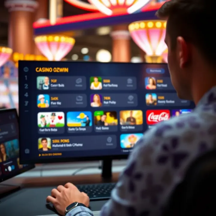 Dashboard showing key features and options after signing into Casino Ozwin