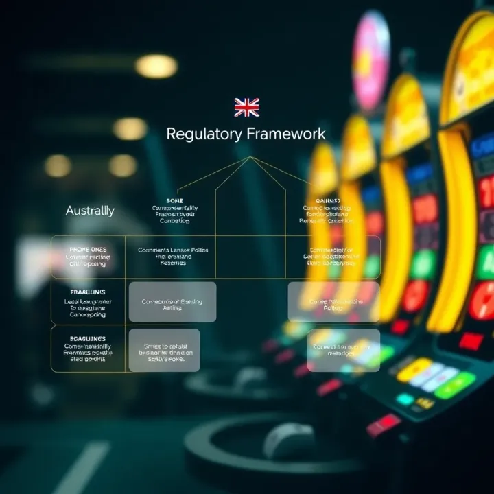 Diagram illustrating the regulatory framework governing online pokies in Australia with emphasis on licensing and compliance