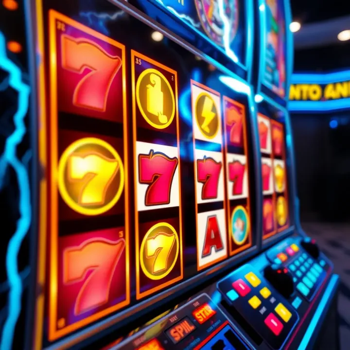Bright and dynamic Lightning Machine slot game screen showcasing reels and symbols