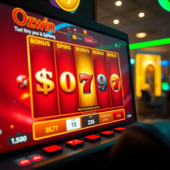 Gaming interface displaying bonus spins and wagering requirements