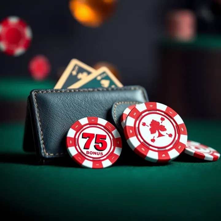 Digital Wallet and Casino Chips Representing Bonus Credit Benefits Illustration of a digital wallet and casino chips symbolizing bonus credit and free play rewards