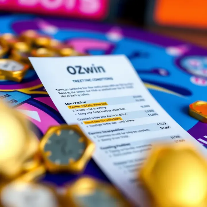 Key Terms and Conditions for Using Ozwin Free Betting Credits Graphic of a betting slip with highlighted terms and conditions on a vibrant background