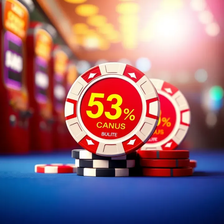 Visual Representation of Ozwin Bonus Chips No Deposit Offer Illustration showing digital casino chips symbolizing no deposit bonus offer on a bright background
