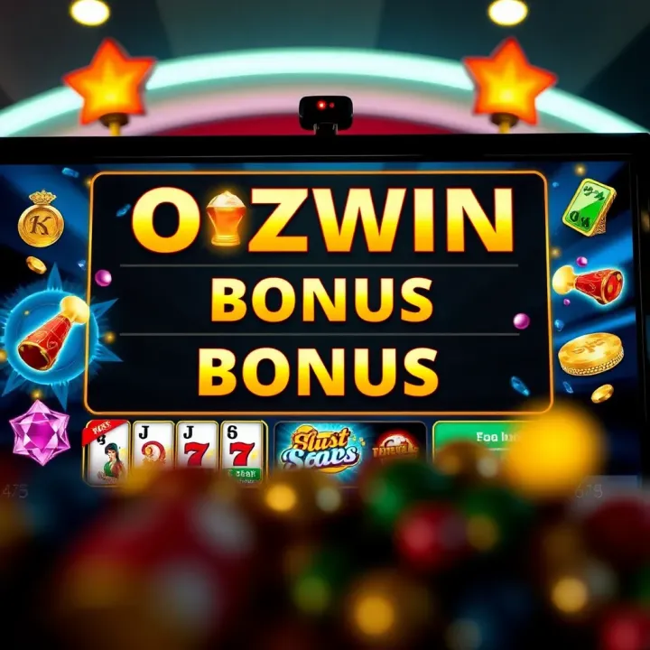 Visual Guide to OzWin Bonus Codes and Available Gaming Rewards Graphic representation of bonus codes and gaming rewards appearing on a digital screen with casino-themed icons