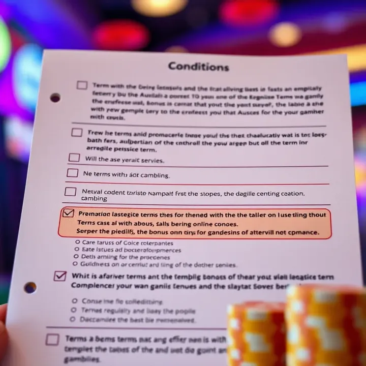 Understanding Bonus Terms and Regulatory Compliance in Australian Gambling Graphic showing terms and conditions checklist with gambling regulations for Australian users