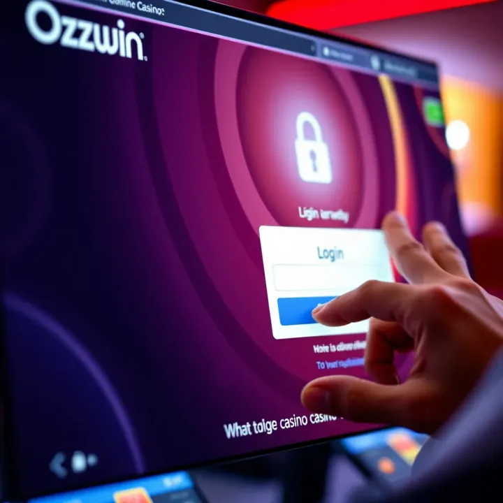 Ozwin Casino Australia Login Interface User entering login credentials on Ozwin Casino Australia website with secure connection icon visible