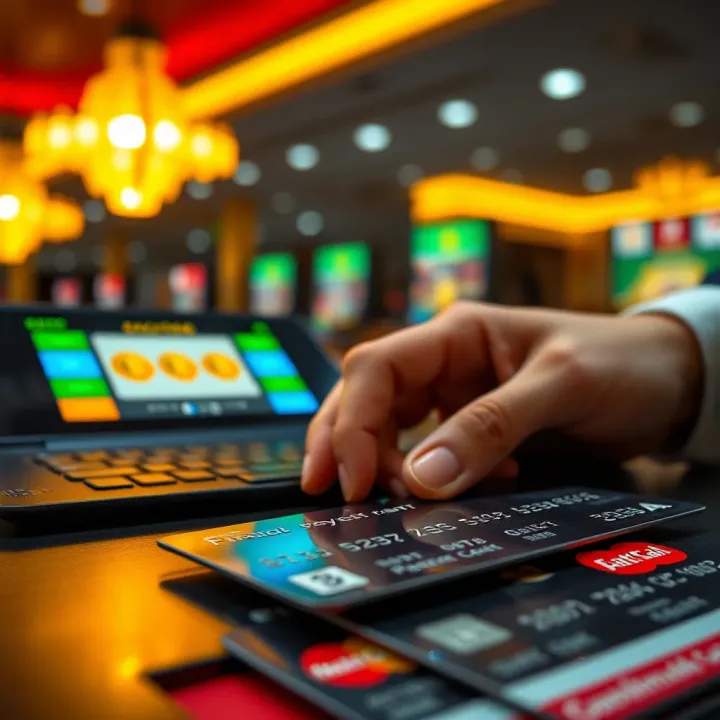 Reliable Payment Methods and Security at Ozwin Casino Secure digital transaction with credit cards and payment icons representing fast payouts