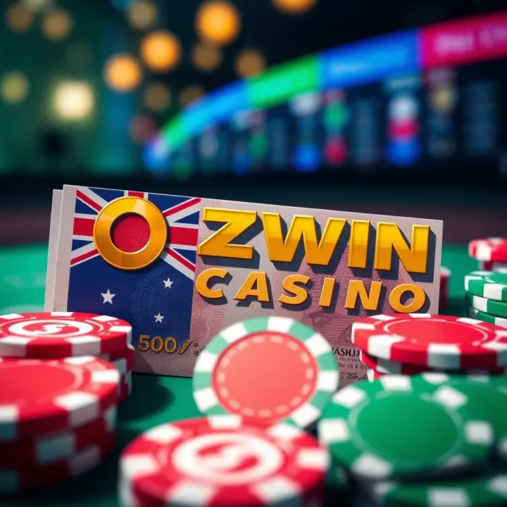 Australian Bonus Benefits at Ozwin Casino with No Deposit Codes Visual representation of Australian currency and casino chips highlighting bonus benefits