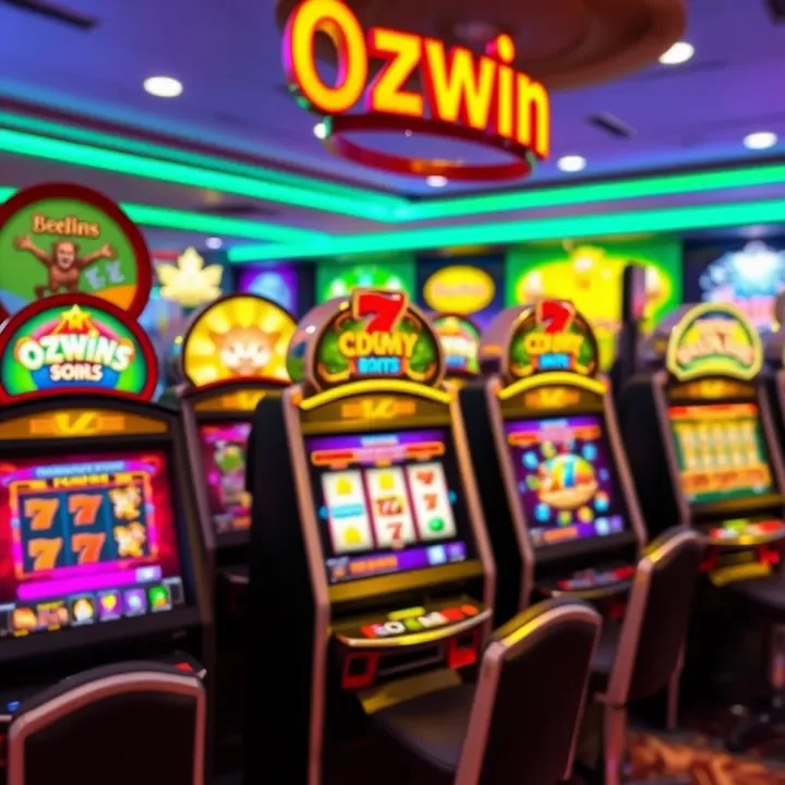 Colorful Australian pokies game interface with vibrant symbols and engaging graphics