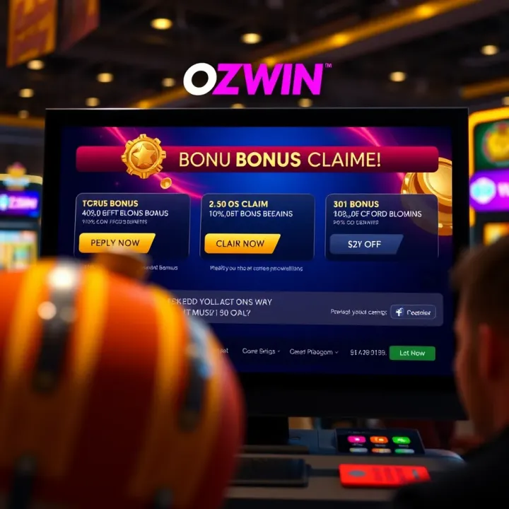 Casino interface showing bonus claim options and promotional details