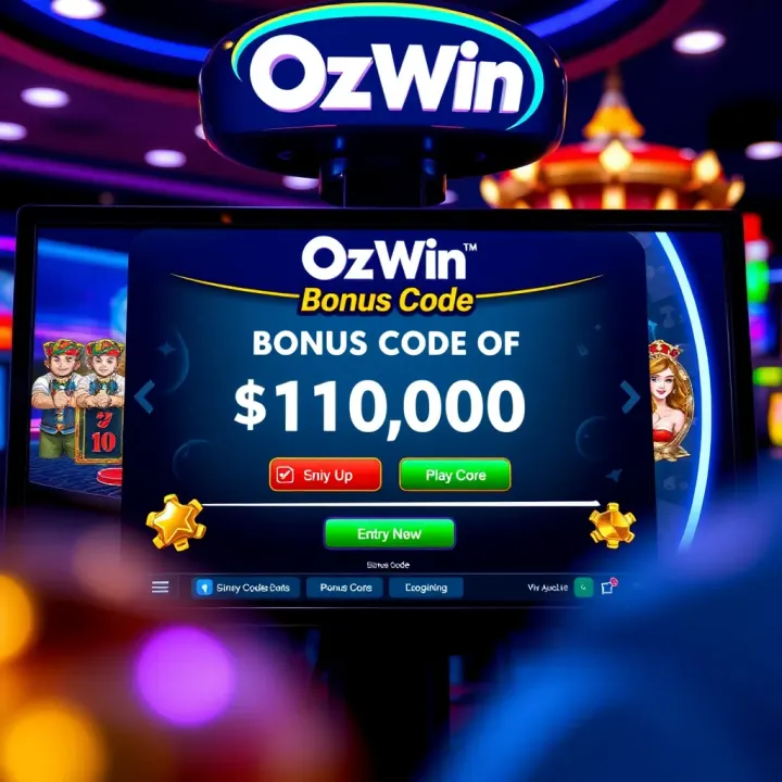 Illustration of a digital casino interface showcasing bonus code entry and rewards
