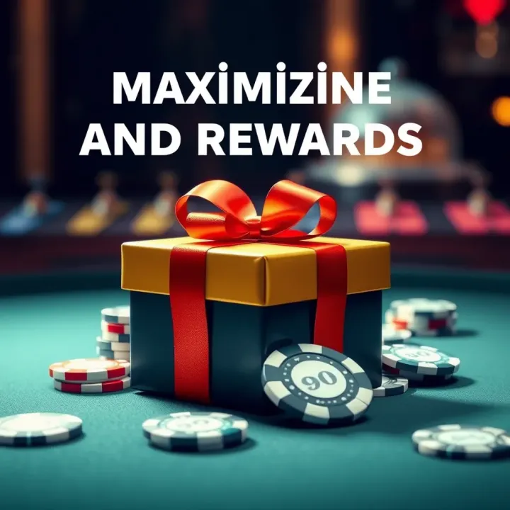 Graphic showing casino chips and a gift box symbolizing casino bonuses and rewards