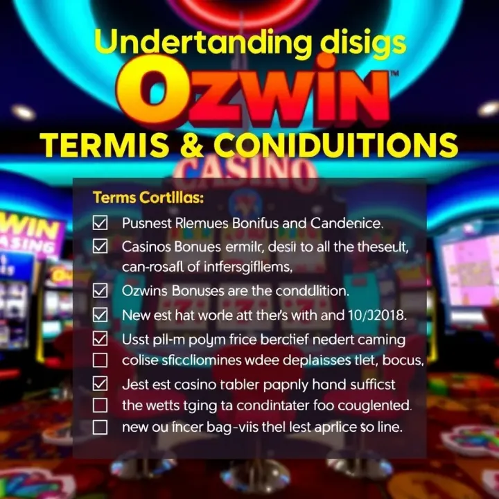 Understanding Ozwin Casino Bonus Terms and Conditions in Australia Graphic depicting terms and conditions checklist for casino bonuses