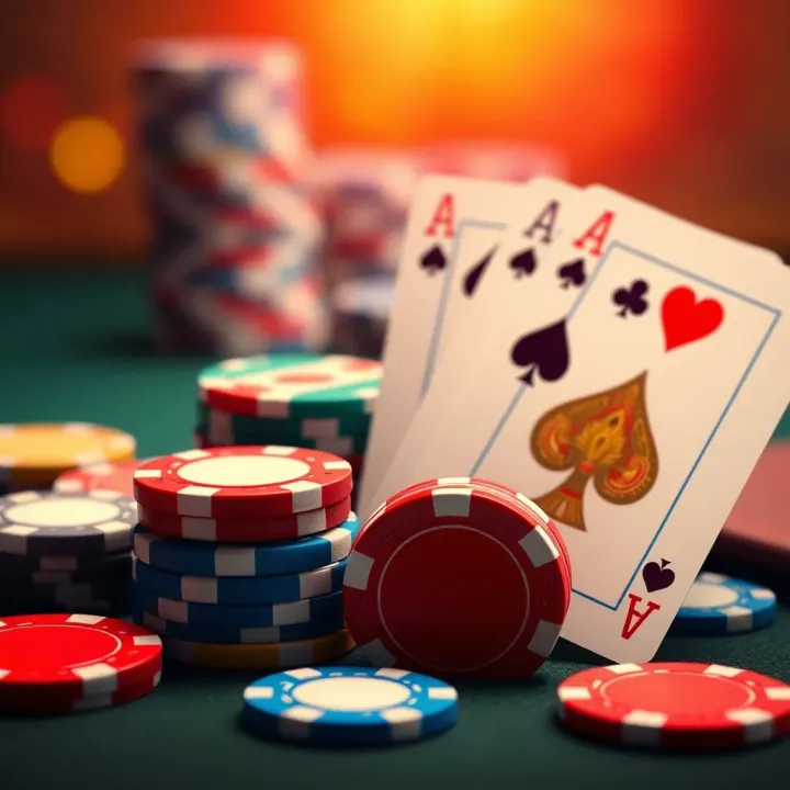 Colorful casino chips and playing cards illustrating a casino bonus offer