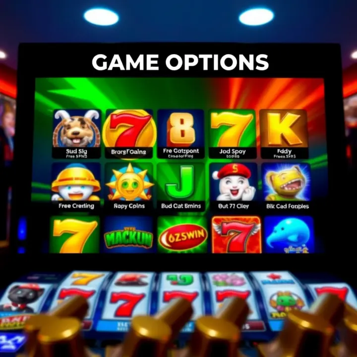 Game Options for Free Spins at Ozwin Casino Collection of popular slot game icons available with free spins at Ozwin Casino