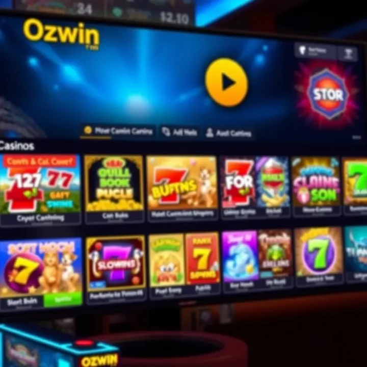 Online casino interface displaying a variety of slot games and table options on screen