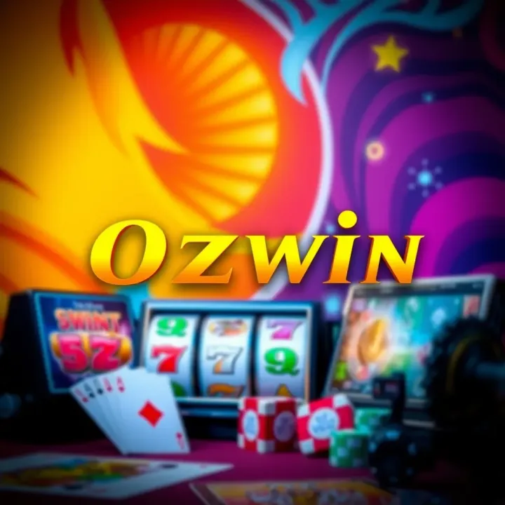 Variety of casino game icons including slots and card games on a colorful background